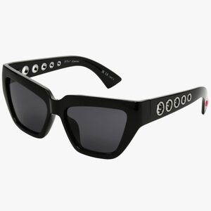 BETSEY JOHNSON Stylish Black Sunglasses with Silver Accents